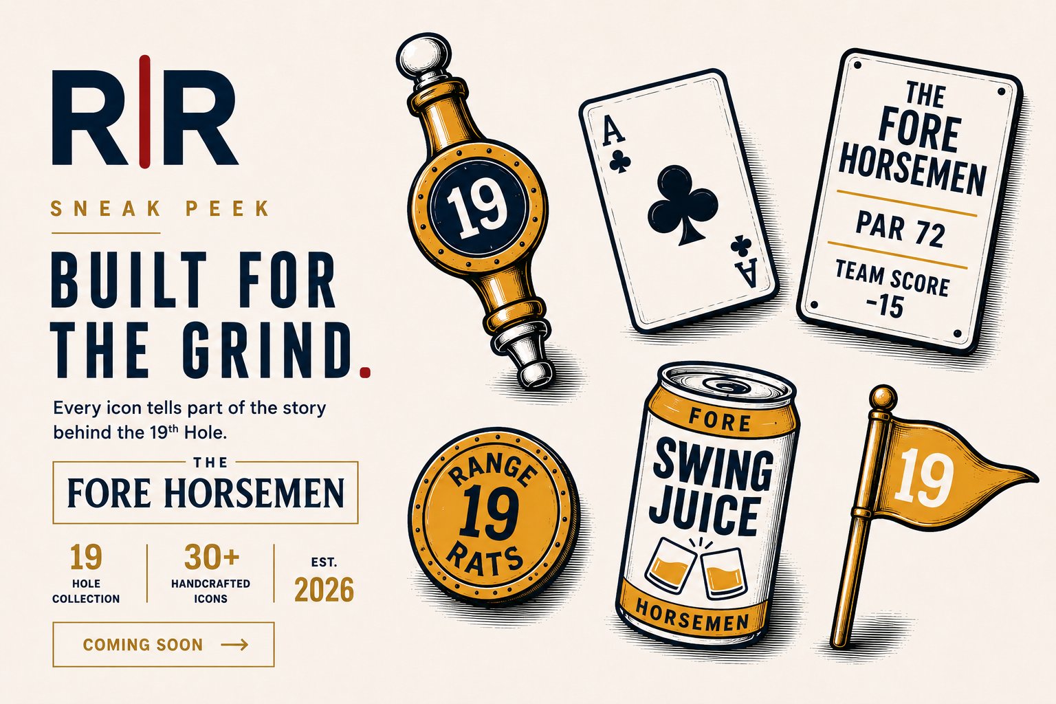 The Fore Horsemen — 19th-hole icon system sneak peek.